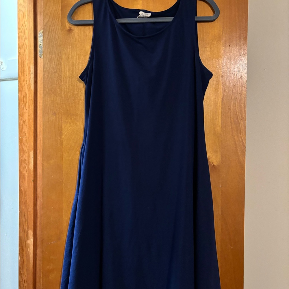 Elegant Navy Blue Sleeveless Dress